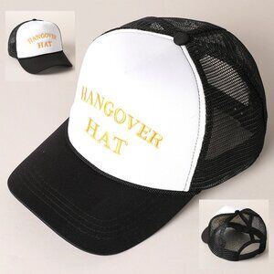Hangover Hat Embroidery Foam Mesh Back Trucker Hat